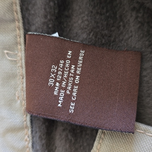 Men's Schmidt Fleece Lined Workwear Tan Khaki Relaxed Fit Pants 30x32 - Picture 9 of 11